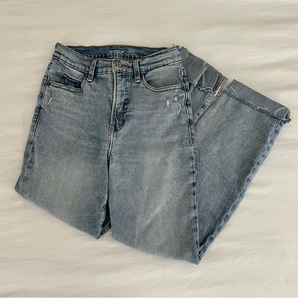 Old Navy Straight Leg Jeans Extra High Rise Medium Wash Size Women’s 0